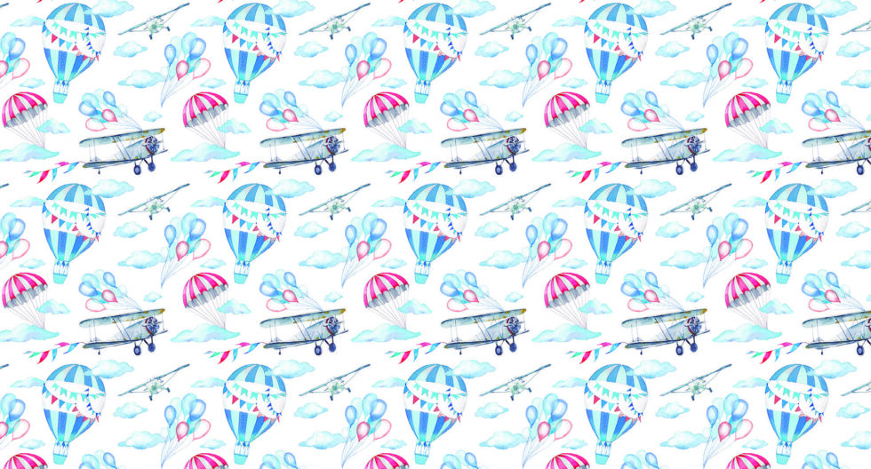 Code M950 - Blue Balloon Kids Mural Wallpaper - Image 2