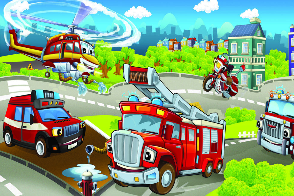 Code M958 - Firefighter Kids Mural Wallpaper - Image 2