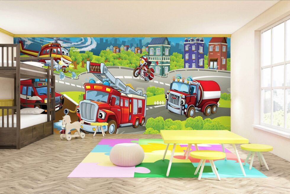 Code M958 - Firefighter Kids Mural Wallpaper