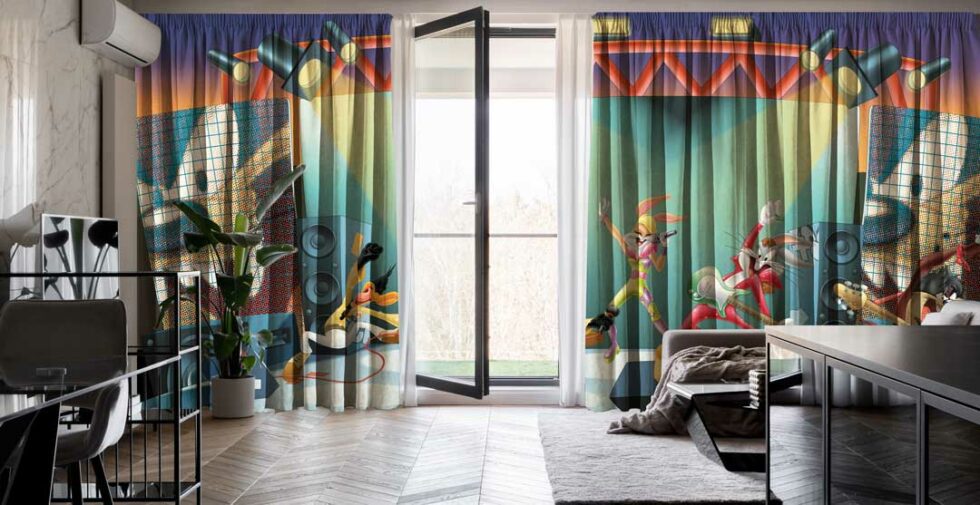 Code P321 - Lined Eyelet LINEN BLACKOUT Curtain Multicoloured - Image 2