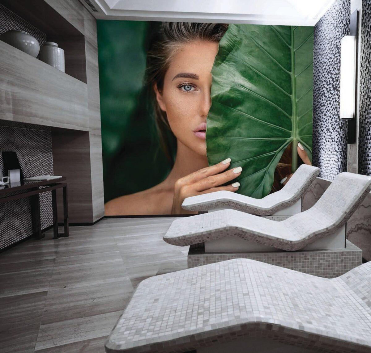 SPA Center, VINYL FABRIC TEXTILE Wall Mural in Different Texture, Code S119. It is produced as ONE PIECE WITHOUT JOINT. - Image 2