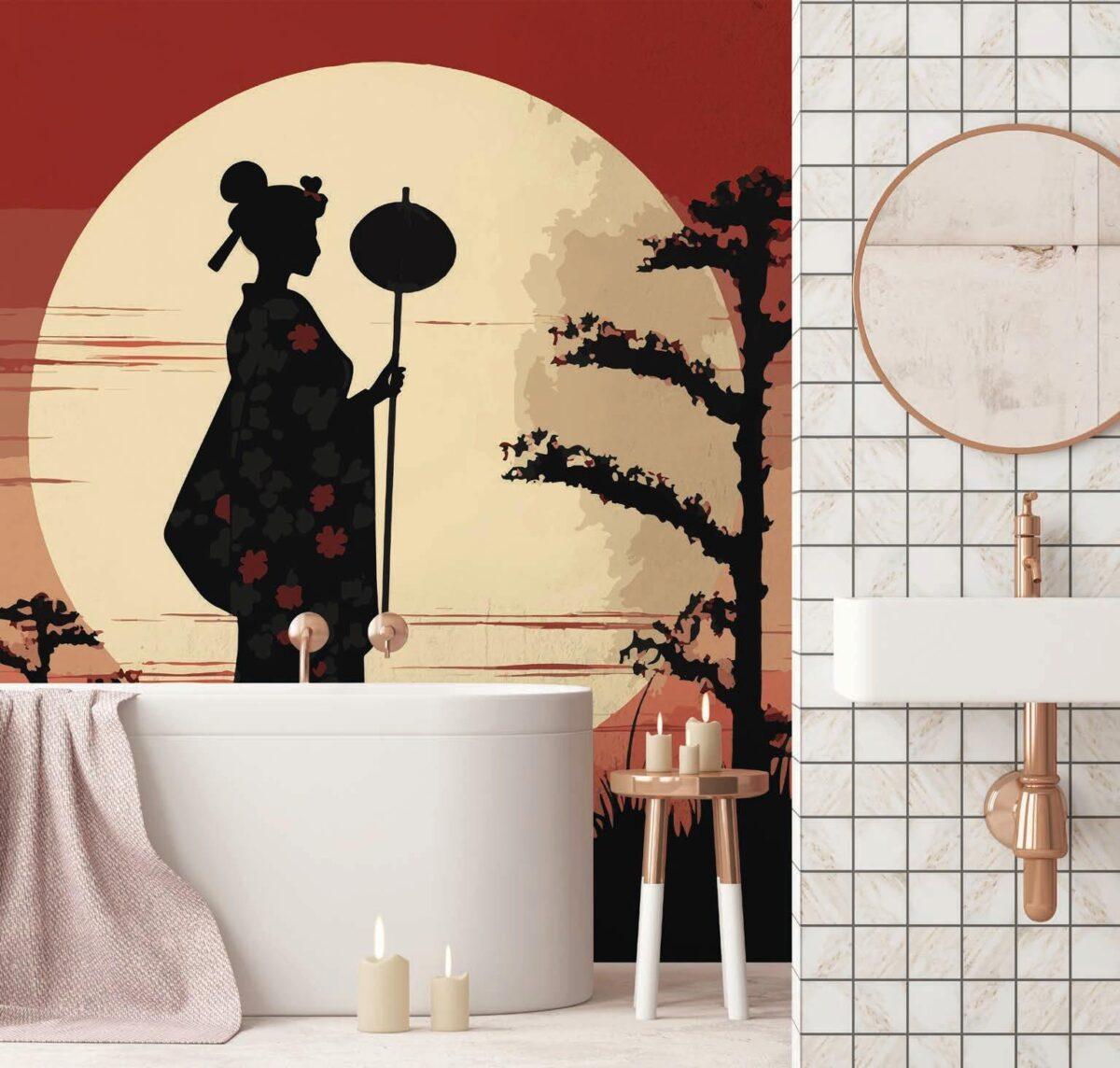 SPA Center MURAL WALLPAPER, Available in Various Paper Texture, Code S154. 105 CM WIDE ROLL PANELS. - Image 2
