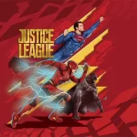 JUSTICE LEAGUE VINYL FABRIC TEXTILE Wall Mural in Different Texture, Code WB2007. It is produced as ONE PIECE WITHOUT JOINT.