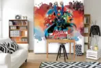 JUSTICE LEAGUE MURAL WALLPAPER, Available in Various Paper Texture, Code WB2010. 105 CM WIDE ROLL PANELS. - Image 2