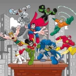 JUSTICE LEAGUE MURAL WALLPAPER, Available in Various Paper Texture, Code WB2011. 105 CM WIDE ROLL PANELS.