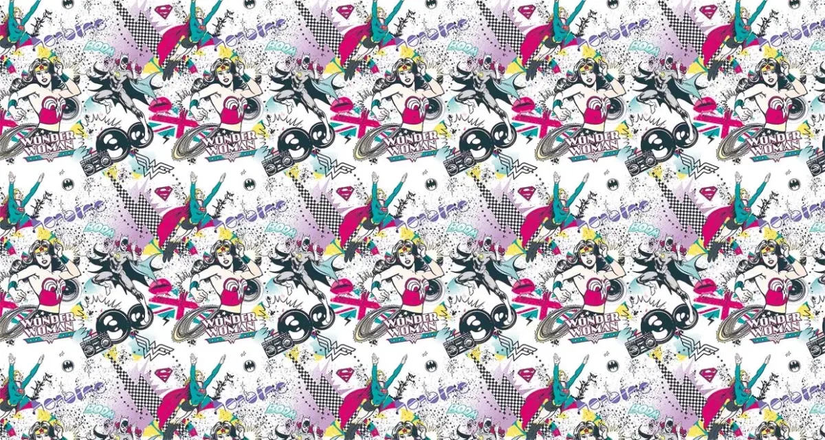 WONDER WOMAN MURAL WALLPAPER, Available in Various Paper Texture, Code WB2015. 105 CM WIDE ROLL PANELS. - Image 1