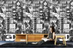 WONDER WOMAN MURAL WALLPAPER, Available in Various Paper Texture, Code WB2018. 105 CM WIDE ROLL PANELS. - Image 2