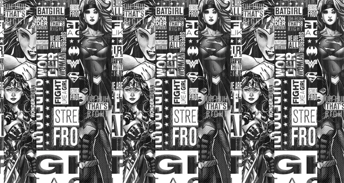 WONDER WOMAN MURAL WALLPAPER, Available in Various Paper Texture, Code WB2018. 105 CM WIDE ROLL PANELS. - Image 1