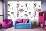 WONDER WOMAN, VINYL FABRIC TEXTILE Wall Mural in Different Texture, Code WB2019. It is produced as ONE PIECE WITHOUT JOINT. - Image 2