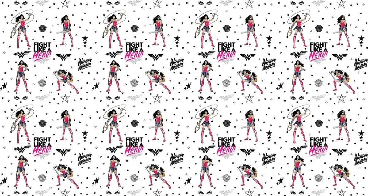 WONDER WOMAN, VINYL FABRIC TEXTILE Wall Mural in Different Texture, Code WB2019. It is produced as ONE PIECE WITHOUT JOINT. - Image 1