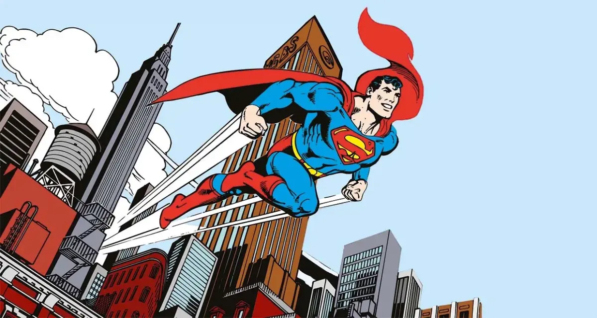 SUPERMAN MURAL WALLPAPER, Available in Various Paper Texture, Code WB2023. 105 CM WIDE ROLL PANELS. - Image 1