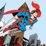 SUPERMAN, VINYL FABRIC TEXTILE Wall Mural in Different Texture, Code WB2023. It is produced as ONE PIECE WITHOUT JOINT.