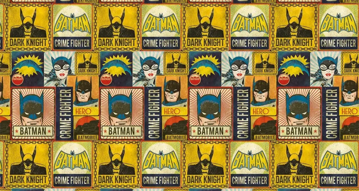 BATMAN MURAL WALLPAPER, Available in Various Paper Texture, Code WB2024. 105 CM WIDE ROLL PANELS. - Image 1
