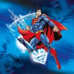 SUPERMAN, VINYL FABRIC TEXTILE Wall Mural in Different Texture, Code WB2031. It is produced as ONE PIECE WITHOUT JOINT.