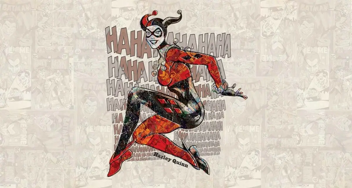 HARLEY QUINN MURAL WALLPAPER, Available in Various Paper Texture, Code WB2032. 105 CM WIDE ROLL PANELS. - Image 1