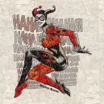 HARLEY QUINN MURAL WALLPAPER, Available in Various Paper Texture, Code WB2032. 105 CM WIDE ROLL PANELS.