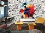SUPERMAN MURAL WALLPAPER, Available in Various Paper Texture, Code WB2034. 105 CM WIDE ROLL PANELS. - Image 2