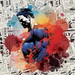 SUPERMAN, VINYL FABRIC TEXTILE Wall Mural in Different Texture, Code WB2034. It is produced as ONE PIECE WITHOUT JOINT.