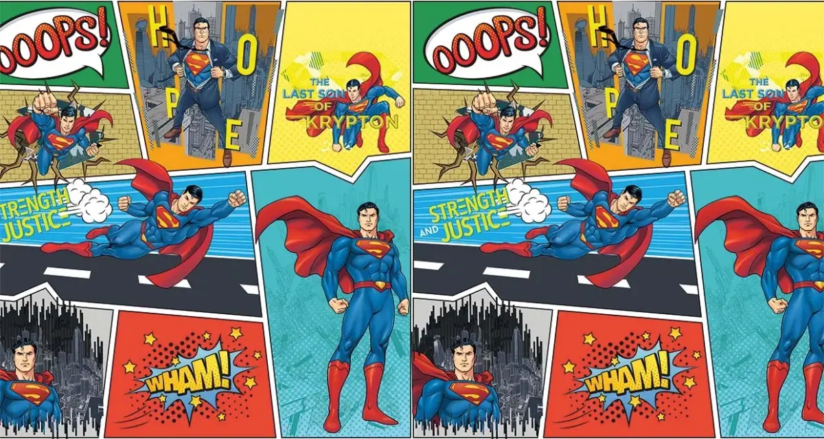 SUPERMAN MURAL WALLPAPER, Available in Various Paper Texture, Code WB2035. 105 CM WIDE ROLL PANELS. - Image 1