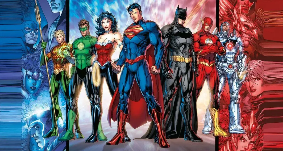 JUSTICE LEAGUE MURAL WALLPAPER, Available in Various Paper Texture, Code WB2036. 105 CM WIDE ROLL PANELS. - Image 1
