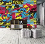 SUPERMAN MURAL WALLPAPER, Available in Various Paper Texture, Code WB2038. 105 CM WIDE ROLL PANELS. - Image 2