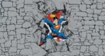 SUPERMAN MURAL WALLPAPER, Available in Various Paper Texture, Code WB2040. 105 CM WIDE ROLL PANELS.