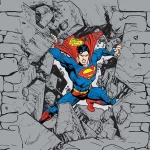 SUPERMAN, VINYL FABRIC TEXTILE Wall Mural in Different Texture, Code WB2040. It is produced as ONE PIECE WITHOUT JOINT.