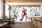 HARLEY QUINN MURAL WALLPAPER, Available in Various Paper Texture, Code WB2042. 105 CM WIDE ROLL PANELS. - Image 2