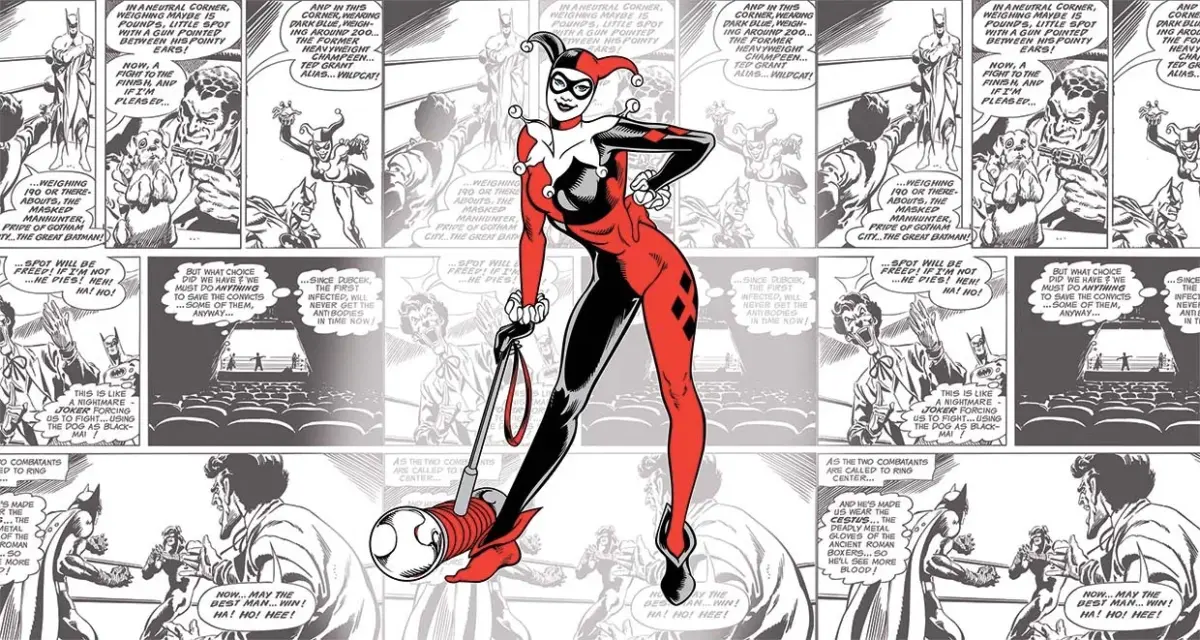 HARLEY QUINN MURAL WALLPAPER, Available in Various Paper Texture, Code WB2042. 105 CM WIDE ROLL PANELS. - Image 1