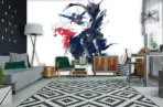 JUSTICE LEAGUE MURAL WALLPAPER, Available in Various Paper Texture, Code WB2053. 105 CM WIDE ROLL PANELS. - Image 2