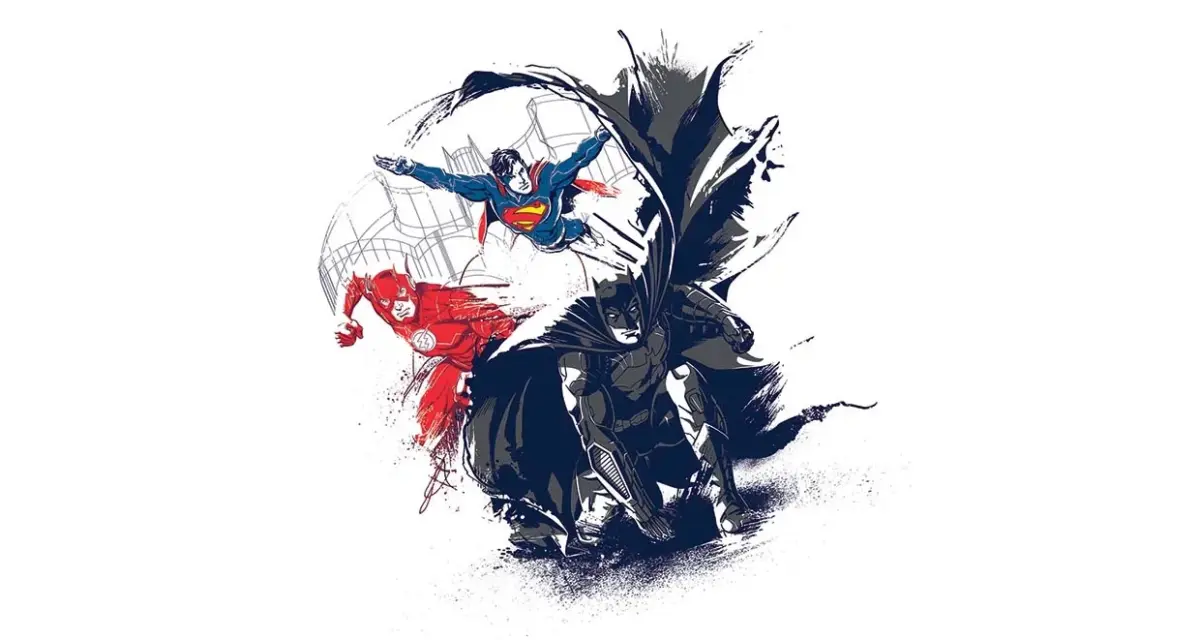 JUSTICE LEAGUE MURAL WALLPAPER, Available in Various Paper Texture, Code WB2053. 105 CM WIDE ROLL PANELS. - Image 1