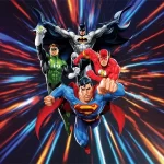JUSTICE LEAGUE MURAL WALLPAPER, Available in Various Paper Texture, Code WB2055. 105 CM WIDE ROLL PANELS.