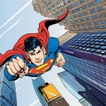SUPERMAN, VINYL FABRIC TEXTILE Wall Mural in Different Texture, Code WB2071. It is produced as ONE PIECE WITHOUT JOINT.