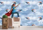SUPERMAN MURAL WALLPAPER, Available in Various Paper Texture, Code WB2083. 105 CM WIDE ROLL PANELS. - Image 2