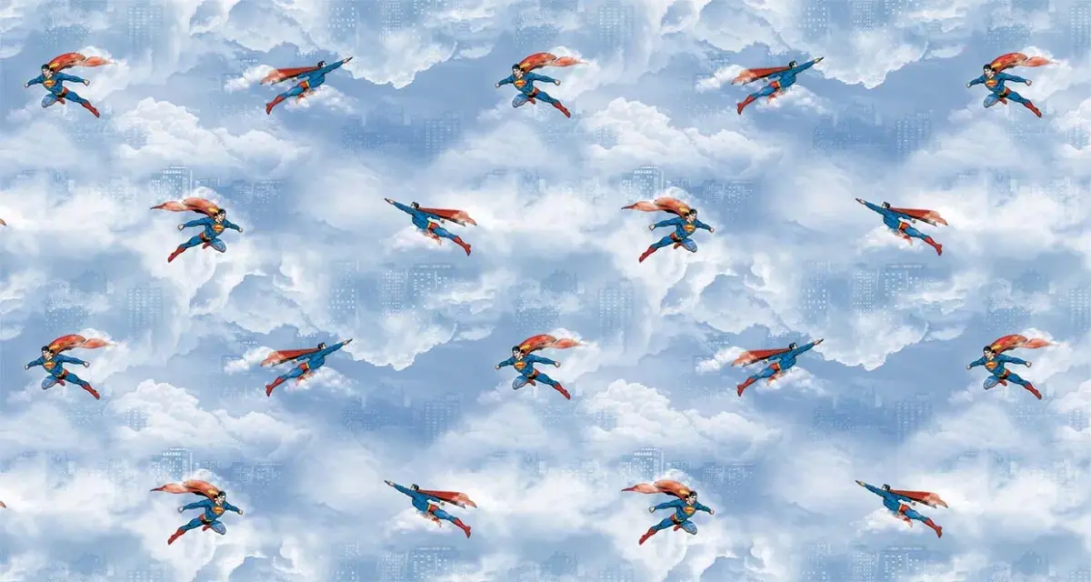 SUPERMAN MURAL WALLPAPER, Available in Various Paper Texture, Code WB2083. 105 CM WIDE ROLL PANELS. - Image 1