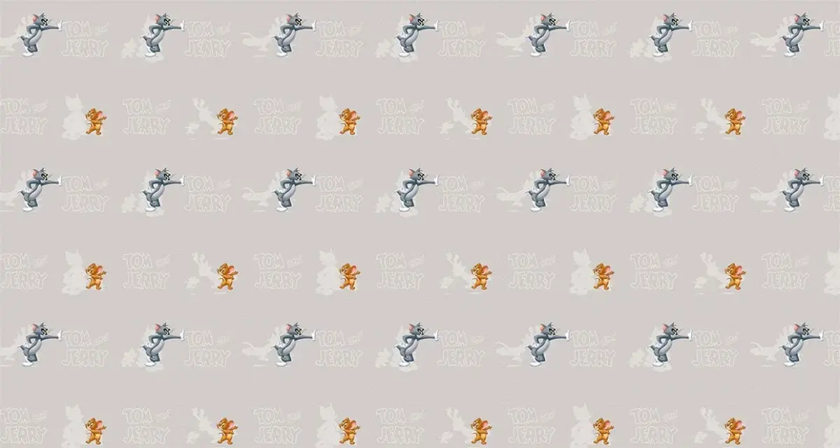 TOM AND JERRY MURAL WALLPAPER, Available in Various Paper Texture, Code WB2090. 105 CM WIDE ROLL PANELS. - Image 1