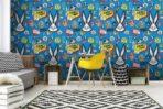 LOONEY TUNES, VINYL FABRIC TEXTILE Wall Mural in Different Texture, Code WB2092. It is produced as ONE PIECE WITHOUT JOINT. - Image 2
