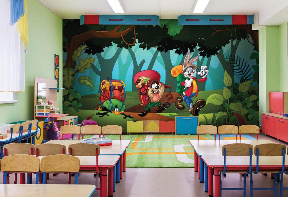 LOONEY TUNES, VINYL FABRIC TEXTILE Wall Mural in Different Texture, Code WB2100. It is produced as ONE PIECE WITHOUT JOINT. - Image 2
