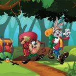 LOONEY TUNES, VINYL FABRIC TEXTILE Wall Mural in Different Texture, Code WB2100. It is produced as ONE PIECE WITHOUT JOINT.