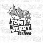TOM AND JERRY, VINYL FABRIC TEXTILE Wall Mural in Different Texture, Code WB2105. It is produced as ONE PIECE WITHOUT JOINT.