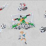 LOONEY TUNES, VINYL FABRIC TEXTILE Wall Mural in Different Texture, Code WB2124. It is produced as ONE PIECE WITHOUT JOINT.