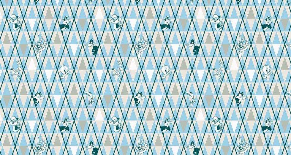LOONEY TUNES, VINYL FABRIC TEXTILE Wall Mural in Different Texture, Code WB2126. It is produced as ONE PIECE WITHOUT JOINT.