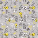 LOONEY TUNES, VINYL FABRIC TEXTILE Wall Mural in Different Texture, Code WB2135. It is produced as ONE PIECE WITHOUT JOINT.
