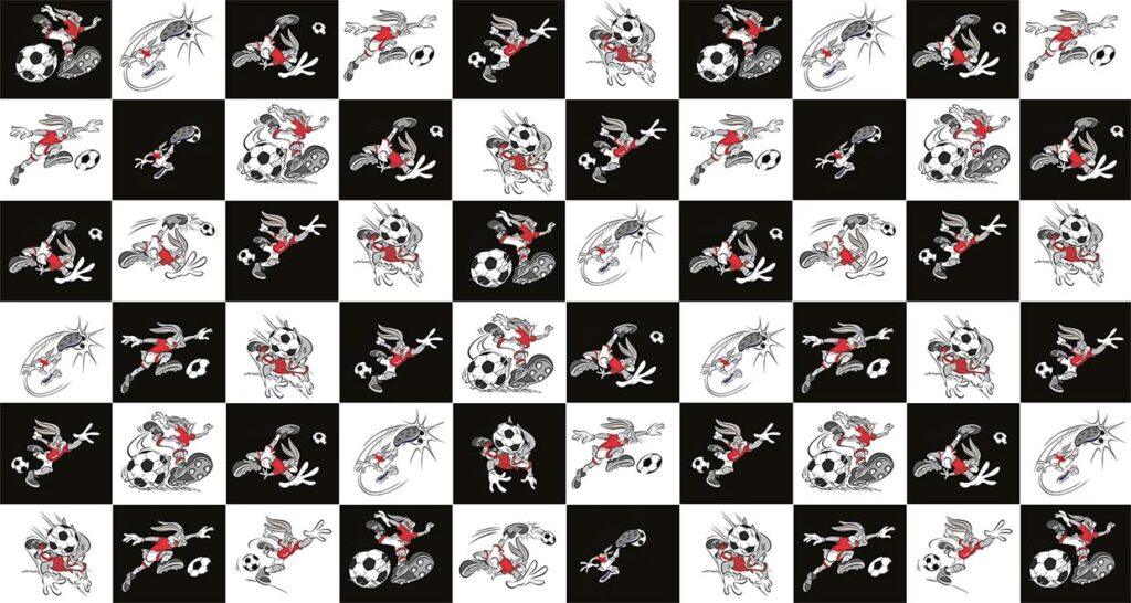 LOONEY TUNES, VINYL FABRIC TEXTILE Wall Mural in Different Texture, Code WB2148. It is produced as ONE PIECE WITHOUT JOINT.