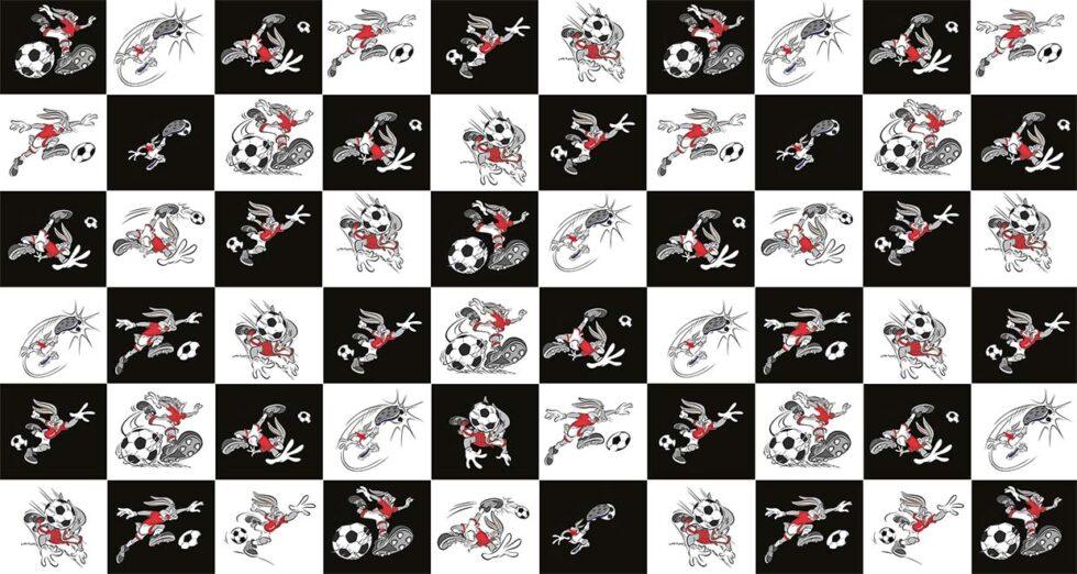 LOONEY TUNES, VINYL FABRIC TEXTILE Wall Mural in Different Texture, Code WB2148. It is produced as ONE PIECE WITHOUT JOINT.