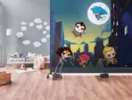 DC SUPER FRIENDS MURAL WALLPAPER, Available in Various Paper Texture, Code WB2157. 105 CM WIDE ROLL PANELS. - Image 2