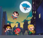 DC SUPER FRIENDS MURAL WALLPAPER, Available in Various Paper Texture, Code WB2157. 105 CM WIDE ROLL PANELS.