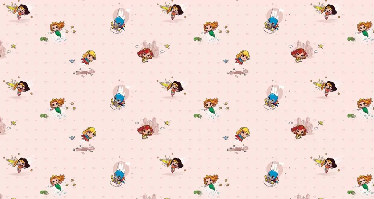 DC SUPER FRIENDS MURAL WALLPAPER, Available in Various Paper Texture, Code WB2163. 105 CM WIDE ROLL PANELS. - Image 1