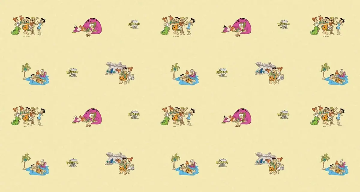 THE FLINTSTONES MURAL WALLPAPER, Available in Various Paper Texture, Code WB2165. 105 CM WIDE ROLL PANELS. - Image 1