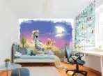 TOM AND JERRY, VINYL FABRIC TEXTILE Wall Mural in Different Texture, Code WB2171. It is produced as ONE PIECE WITHOUT JOINT. - Image 2